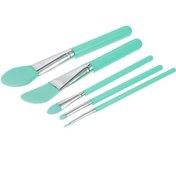 Resim Gajeena Yumuşak Uçlu 6'lı Silikon Fırça Seti - Fondöten Ve Masaj Fırçası - Yeşil 