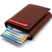 Resim Aquablue Rfid Korumalı Otomatik Mekanizmalı Para Bölmeli Erkek Cüzdan & Kartlık 