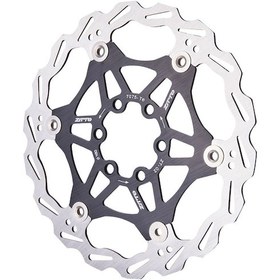 Resim Teltree Hafif Ve Renkli 6 Vidalı Bisiklet Fren Diski - 160mm Siyah, Alüminyum Alaşım, Isı Dağıtımı Optimize Edilmiş 