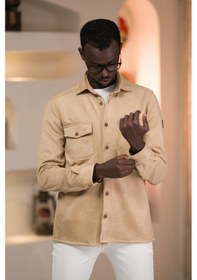 Resim Advante Regular Fit Likralı Çift Cepli Pamuklu Astarsız Kadife Gömlek 001 