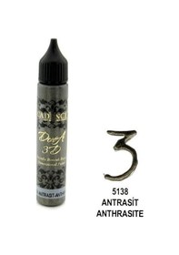 Resim Cadence Dora 3D Boyutlu Boncuk Boya Antrasit 5138 