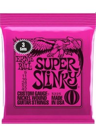 Resim Ernie Ball P03223 Super Slinky Elektro Tel Seti 3Lü Paket 