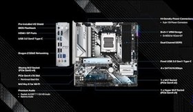 Resim ASRock B650M RS Micro ATX Anakart AMD AM5 Ryzen, DDR5 7200MHz, 2x M.2 SSD, HDMI 4K 120Hz, USB Type-C 