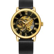 Resim Hanyang 05 Forsınıng Altın Mekanik Saat Dairesel Içi Boş Alt Roma Dijital Ölçekli Saat Erkek ve Kadın Bilek Kayışı Izle (Yurt Dışından) 