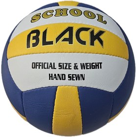 Resim BLACK School Super Composite No:5 4 Kat Soft Deri Kaymaz Yüzey Voleybol Maç Topu El Dikişli 280 Gram 