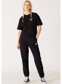 Resim Regular Fit Normal Kesim Pamuk Siyah Jogger Eşofman Altı W222090001 Siyah 