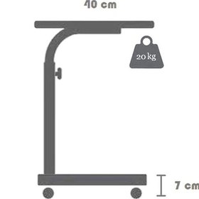 Resim Sekizincicaddedizayn Yükseklik Ayarlı Tekerli Laptop Sehpası Ceviz 