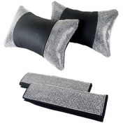 Resim Pırlanta Taşlı Boyun Yastığı Ve Emniyet Kemer Pedi 