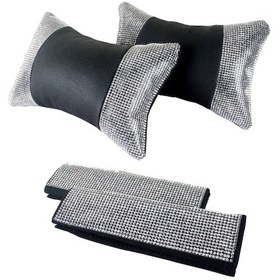 Resim Pırlanta Taşlı Boyun Yastığı Ve Emniyet Kemer Pedi 