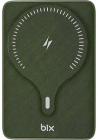 Resim Bix 10000mah Bxpb105-gre 22.5w-15w Type-c Micro Usb Kablosuz Led Göstergeli Yeşil Powerbank Siyah 
