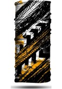 Resim Lastik İzi Desenli Motosiklet Bandana Boyunluk Outdoor Balaklava 