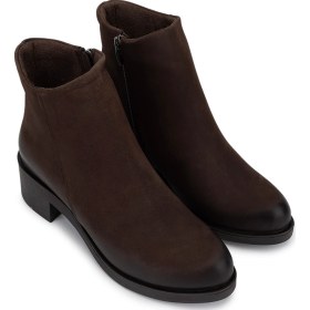 Resim Tamer Tanca Kadın Hakiki Deri Kahverengi Topuklu Bot 599 48 Bn Bot Sk25-26 Kahve Nubuk Kahve 