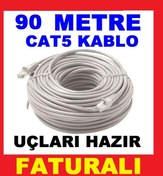 Resim 90 Metre 90 Mt Cat5 Bakir Internet Ethernet Kablosu 