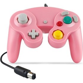 Resim Cbtx Nintendo Ngc / Wii Uyumlu 2 Adet Tek Nokta Titreşimli Kontrol Kablolu Oyun Denetleyicisi, Ürün Rengi: Pembe 