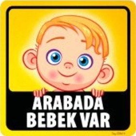 Resim Bob15 Arabada Bebek Var Sticker (Erkek Cocugu) 