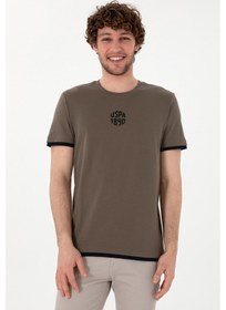 Resim U.S. Polo Assn. Erkek Regular Fit Bisiklet Yaka Vizon Tişört 50306900-VR052 