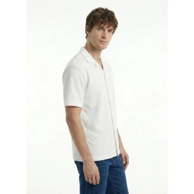 Resim gmg firenze Gmg Fırenze Beyaz Erkek Regular Fit Geometrik Desenli Gömlek GU26MSS02204 