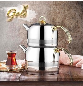 Resim Enza Mini Boy Gold Çaydanlık Gold 