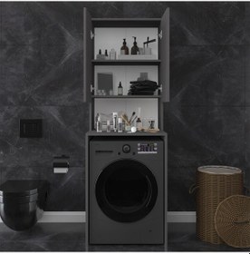 Resim Banyo Dolabı Bd-01 Antrasit Antrasit 