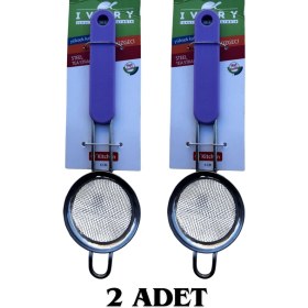 Resim Paslanmaz Çay Süzgeci, Iki Adet Plastik Tutmalı, Dayanıklı ve Pratik Kullanım 