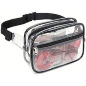 Resim Willowhaven Siyah Unisex Şeffaf Bel Çantası, Ayarlanabilir Askılı Festival Koşu Göğüs Çantası Siyah 