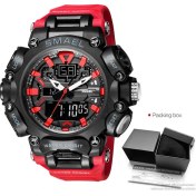 Resim Hanyang Red-Box Smael Erkekler Saatler Su Geçirmez Kuvars Kol Saati Askeri Spor Otomatik Tarih Hafta Dijital Saat Adam Часы Мужские Relogio Masculino (Yurt Dışından) 