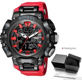 Resim Hanyang Red-Box Smael Erkekler Saatler Su Geçirmez Kuvars Kol Saati Askeri Spor Otomatik Tarih Hafta Dijital Saat Adam Часы Мужские Relogio Masculino (Yurt Dışından) 