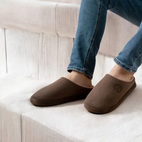 Resim Redtan Kahverengi Erkek Ev Terliği | Ortopedik | Yumuşak Tabanlı | Içi Kürklü Damat Terliği & Çeyizlik 