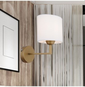 Resim Zadie Tekli Beyaz Şapkalı Eskitme Duvar Lambası Yatak Odası Yatak Başı Banyo Için Modern Aplik Beyaz 