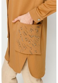 Resim Esswaap Torba Cep Üzeri Taş İşli Fermuar Kapamalı Git Çık Tunik Camel-camel Camel 