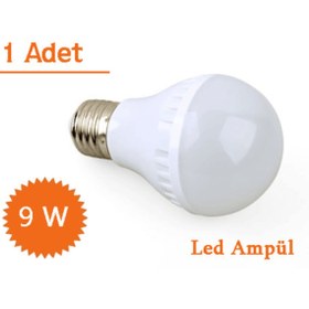 Resim Çokuygunuz 9 Watt Enerji Tasaruflu Beyaz Işıklı Led Aydınlatma Ampul Lamba 