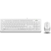 Resim A4 Tech Beyaz 1600 Dpi Türkçe Q Usb Kablolu Klavye Mouse Seti 