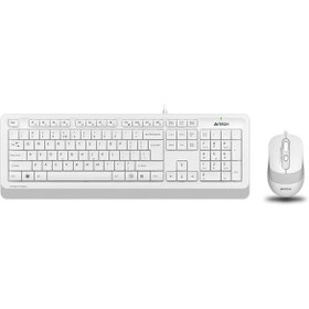 Resim A4 Tech Beyaz 1600 Dpi Türkçe Q Usb Kablolu Klavye Mouse Seti 