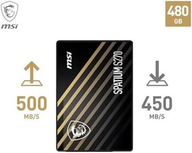 Resim MSI SSPATIUM S270 SATA 2.5" 480GB 500MB Okuma/450MB Yazma 3D NAND SATA III SSD 