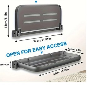 Resim Elmpaly Rv Katlanabilir Alüminyum Yer Rafı Sku12345 90 Derece Katlanır Tasarım Karavan Ve Kampçılar İçin Duvar Depolama Çözümü Ahşap 