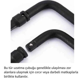 Resim 10 Parça Lokmalı El Somun Sıkma Sökme Uc Seti Alet 10 Inç L Tipi Uzatma Çubuğu Güçlü Anahtar Altıgen 