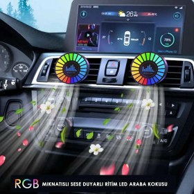 Resim Babikamium Rgb Sese Duyarlı Ritim Animasyonlu Müzik Ekolayzer 22 Ledli Şarjlı Kokulu LED Disk 