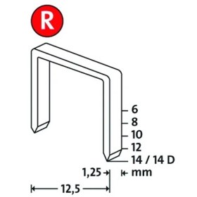 Resim Novus R Tip 50/6Mm Yassı Zımba Teli 960 Lı Paket 