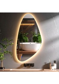 Resim Alvora Günışığı Lazer Kumlamalı Lavabo & Banyo Aynası Dokunmatik Sensörlü 55 X 110 Cm 