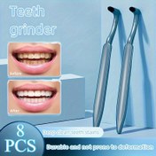 Resim 8'li Paket L Şeklinde Diş Temizleyiciler - Derinlemesine Silikon Diş Lekesi Çıkarıcı, Diş Eti İçin Nazik, Yeniden Kullanılabilir & Deformasyona Dirençli, Braketler/Dolgu için Ergonomik Tasarım, Yetişkinler için Seyahat Dostu Diş Beyazlatma Araçları, Diş Temizleme Araçları, Yetişkin Diş Bakımı, L Şekilli Temizleyici, Dayanıklı Temizleyici 