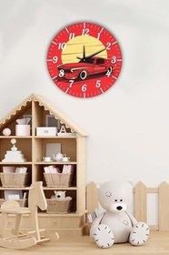 Resim Dekoratif Çocuk Odası Duvar Saati 35X35Cm Renkli BWDSCX35-0055 
