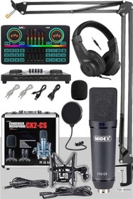 Resim yenibagshop Stüdyo Ekipmanları Private Paket-5 CX2 Mikrofon VS22 Ses Kartı Stüdyo Kayıt Seti 