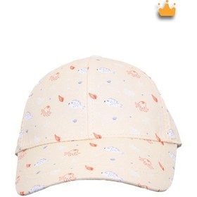 Resim Kitti 1-3 Yaş 50cm Kız Bebek Çocuk Yazlık Desenli Ayarlanabilir Şapka Kep Y2310003 Sarı 