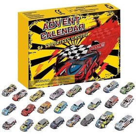 Resim Çocuklar Ve Erkekler İçin Yarış Arabası Noel Advent Takvimi, Geri Çekilebilir Arabalar Ve Araç Hediyesi İle Geri Sayım 