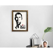 Resim Kişiye Özel Godfather Baba Tasarımlı Doğal Masif Ahşap Çerçeveli (551059604) 