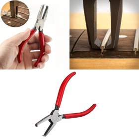 Resim Kırmızı Gitar Teli Çekme Aracı - Gitarlar ve Diğer Telli Enstrümanlar için Ergonomik Çelik Pense, Rahat Saplı Dayanıklı Metal Yapı 