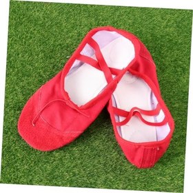 Resim VALICLUD 1 Çift çan dans ayakkabıları kız dans ayakkabıları kadınlar için spa terlikleri tek bale ayakkabıları çocuk bale ayakkabıları sneaker topuklu ayakkabı yoga ayakkabıları kırmızı 