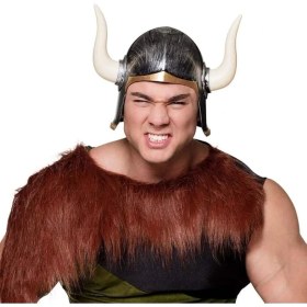 Resim Mena Rise Mega Boynuzlu Viking Ivar Kaskı Eskitilmiş Desen Gümüş Renk - Lisinya 