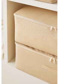 Resim Home Wave 8'li Mega Boy Bej Pötikare Baza Altı Hurç Set 74 X 46 X 22 Cm Bej 