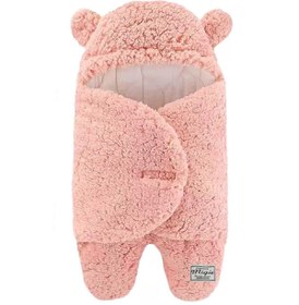 Resim migie 0-4 Ay Bebek Dış Kundak Uyku Tulumu Kıvırcık Wellsoft Peluş Pembe 